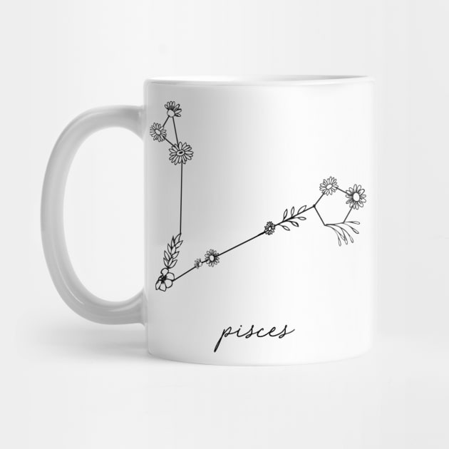 Pisces Zodiac Wildflower Constellation by aterkaderk